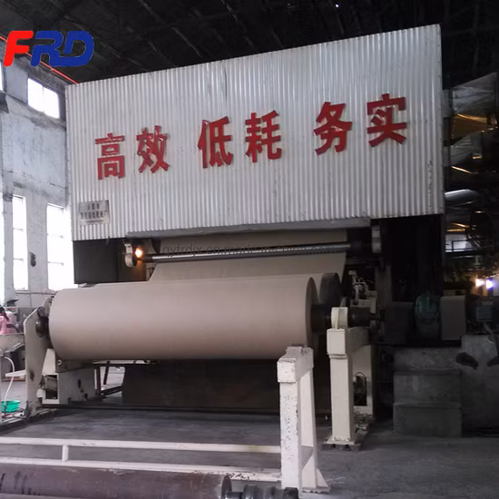 Small Scale Paper Mill Waste Carton Recycling Rice Straw Pulp Testliner Corrugated Fluting Kraft Cardboard Roll Manufacturing Production Making Paper Machine